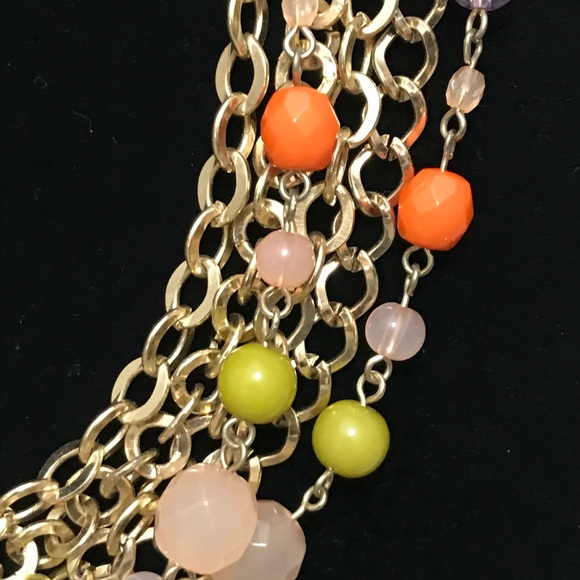 Multimedia Gold Chain/Beaded Necklace & Bracelet - Picture 3 of 6